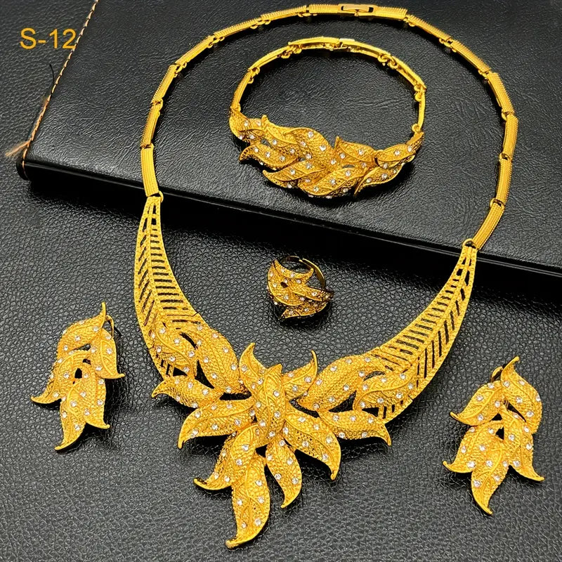 1 Necklace + 1 Bracelet + 1 Pair of Earrings + 1 Ring Arabian Style