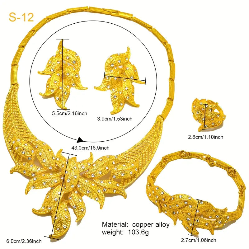 1 Necklace + 1 Bracelet + 1 Pair of Earrings + 1 Ring Arabian Style