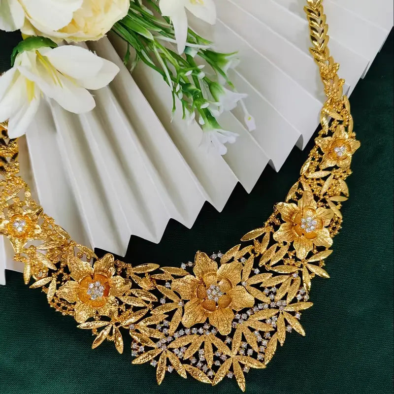 Necklace, 1 Pair of Earrings, 1 Bracelet, and 1 Ring Fashionable