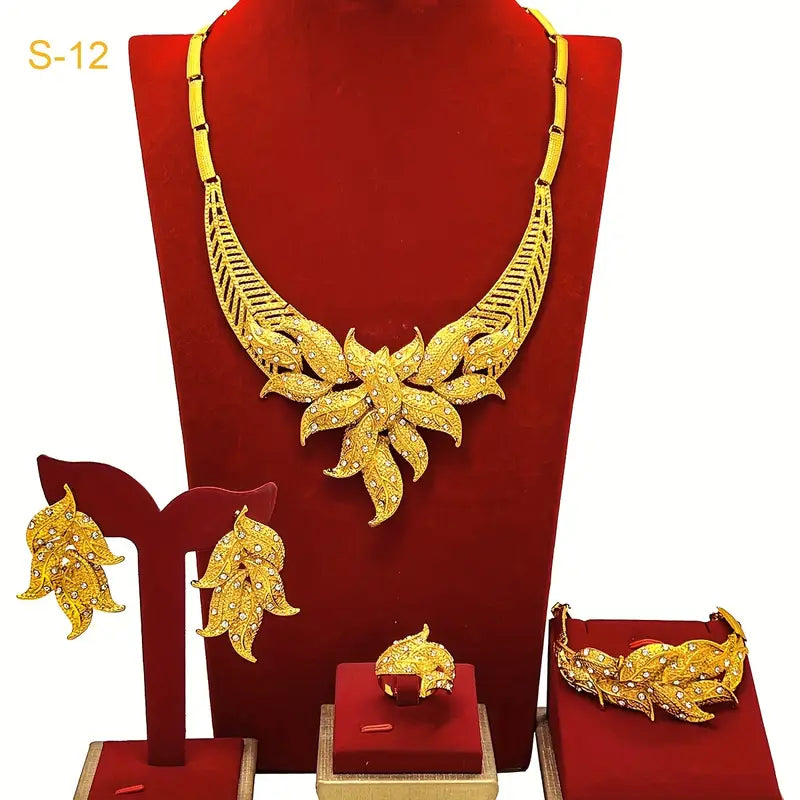 1 Necklace + 1 Bracelet + 1 Pair of Earrings + 1 Ring Arabian Style