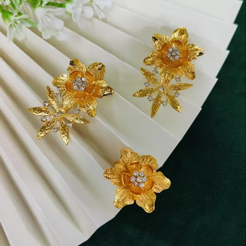 Necklace, 1 Pair of Earrings, 1 Bracelet, and 1 Ring Fashionable